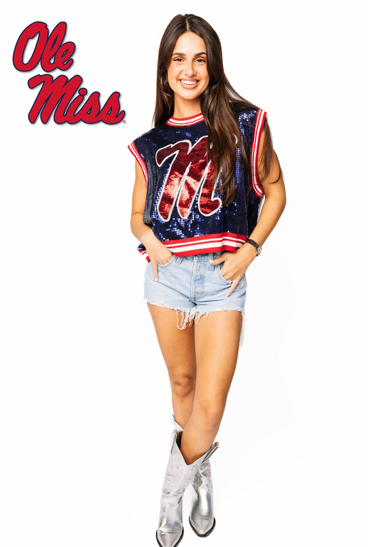 Licensed Ole Miss Full Sequin Mascot Tank