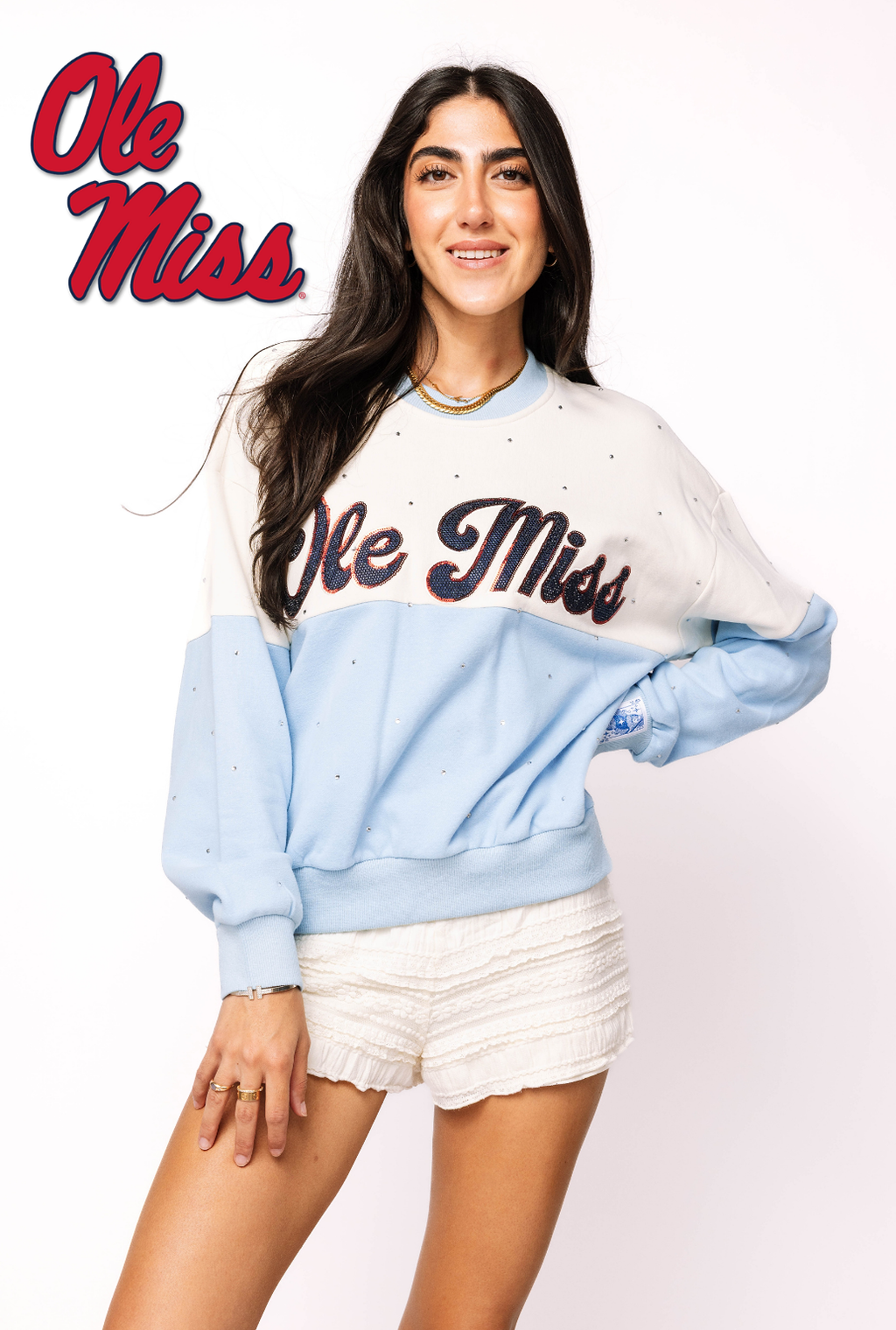 Licensed Ole Miss Pastel Two Tone Sweatshirt