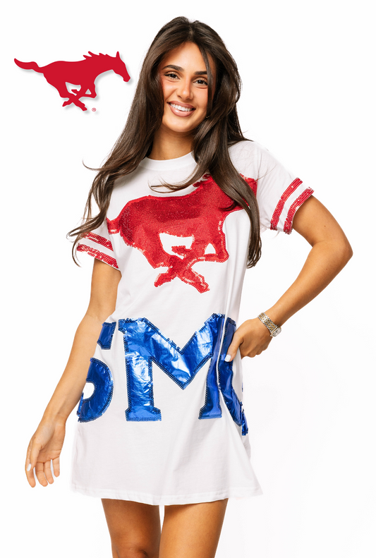 Licensed SMU Oversized Mascot Tee Dress