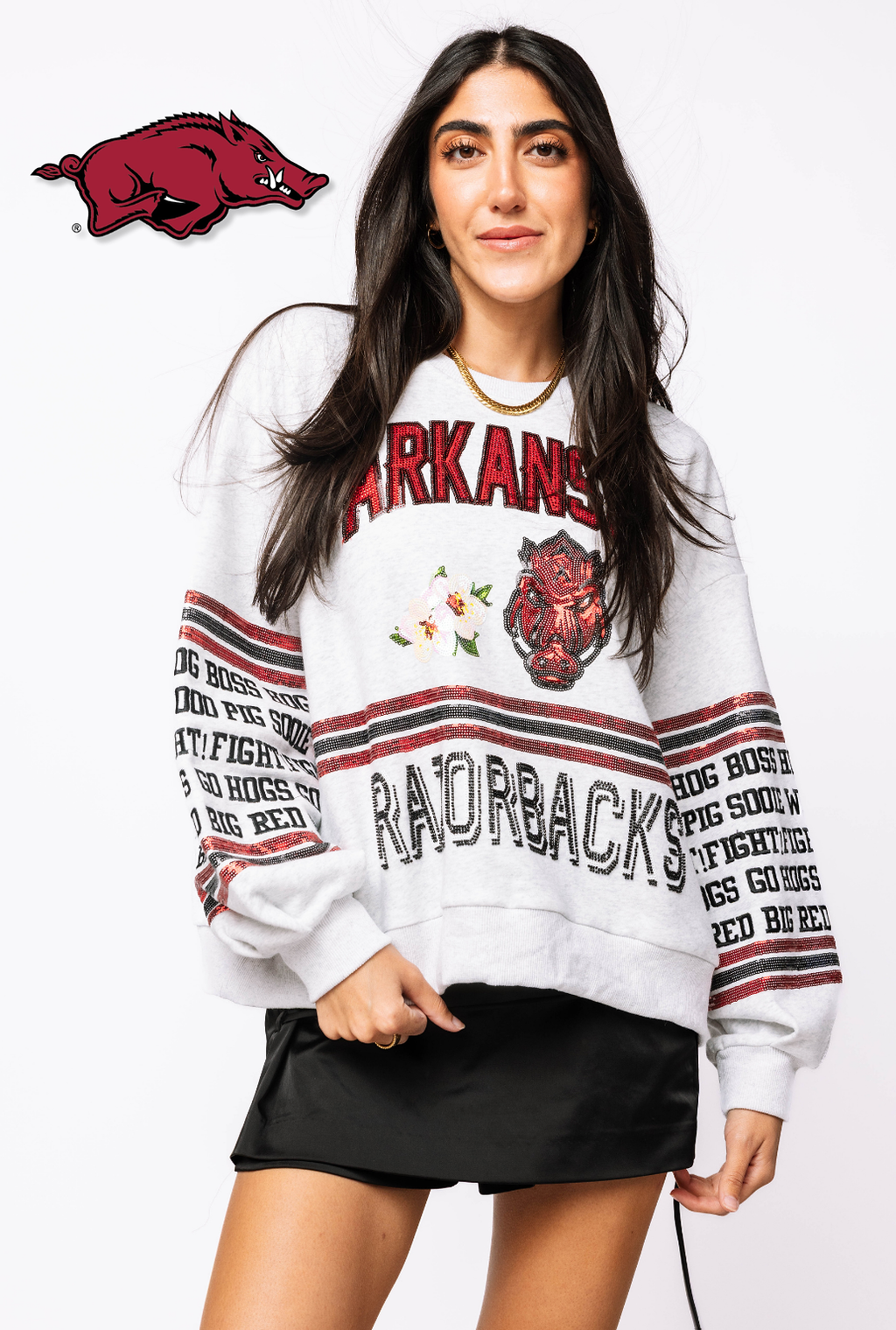 Licensed Arkansas Flower Mascot Sweatshirt