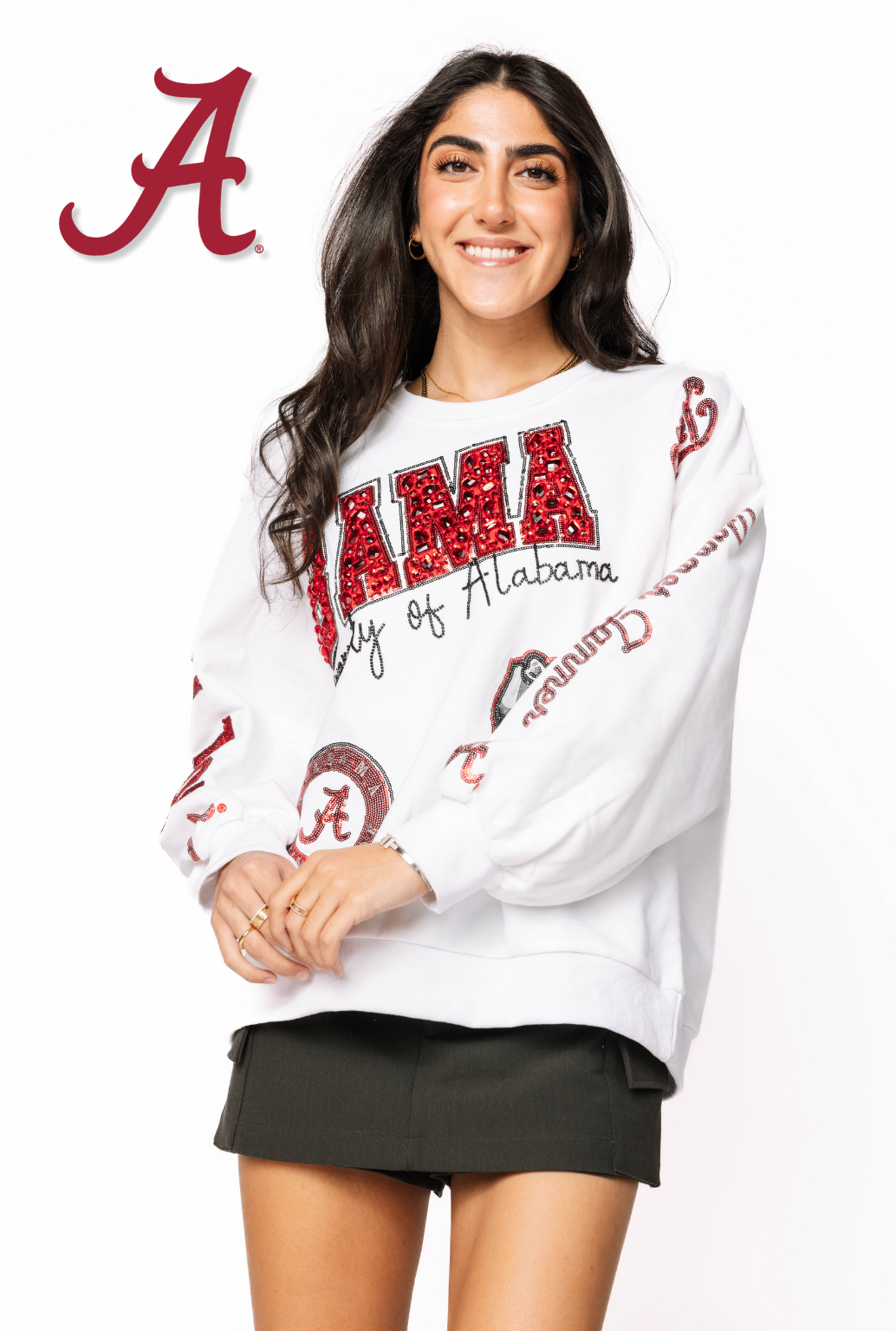 Licensed Alabama Big Icons Scattered All Over Sweatshirt