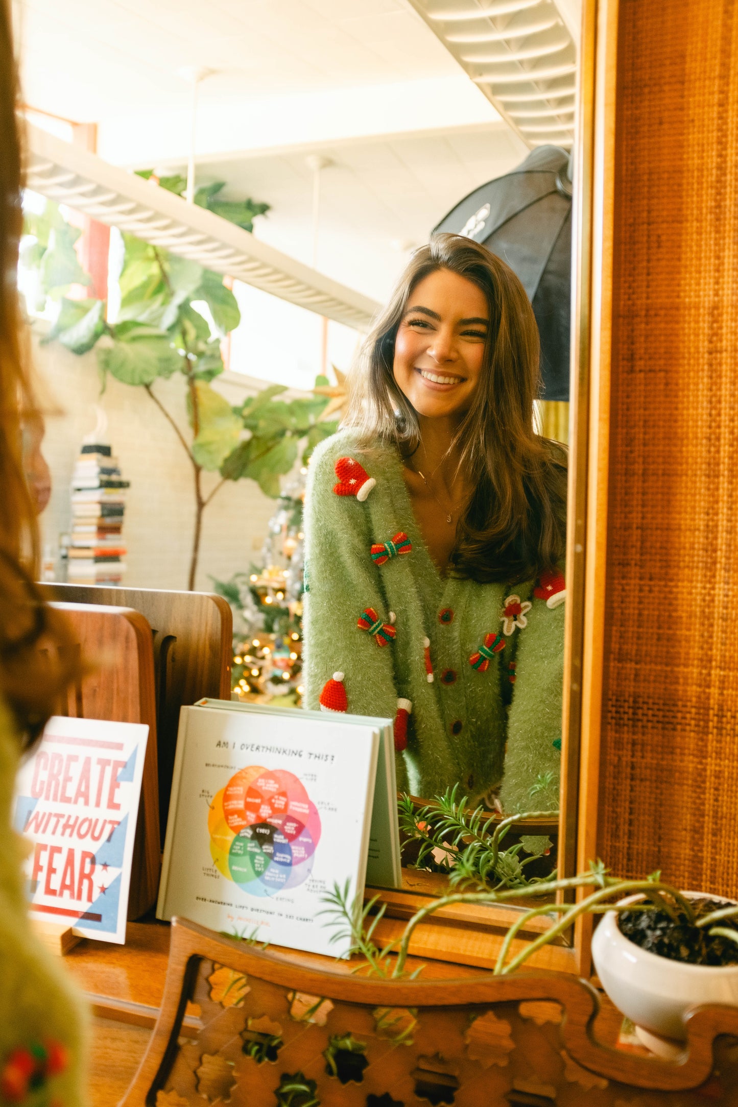 Green Fuzzy Knit Christmas Icon Short