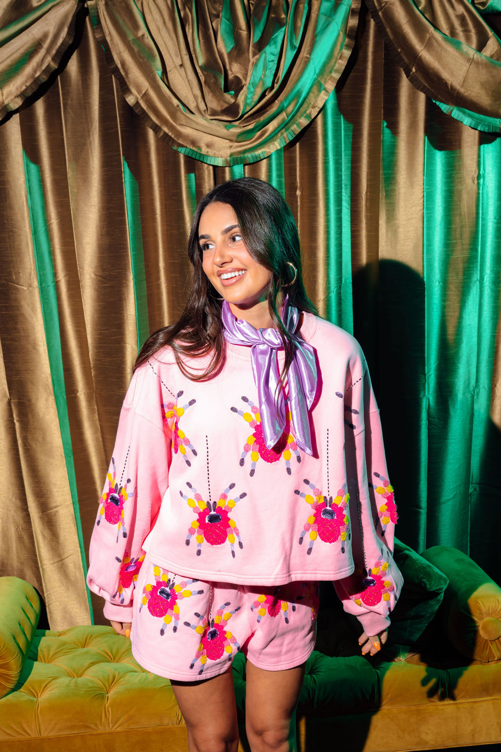 Pink Scattered Spider Short