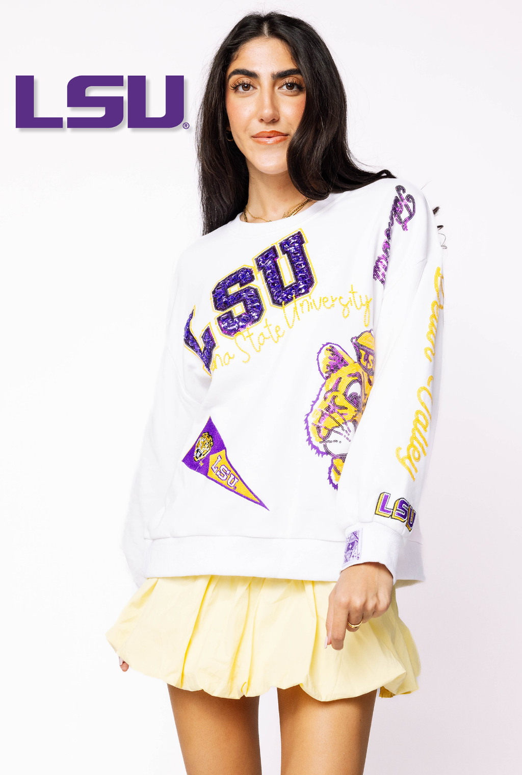 Licensed LSU Big Icons Scattered All Over Sweatshirt