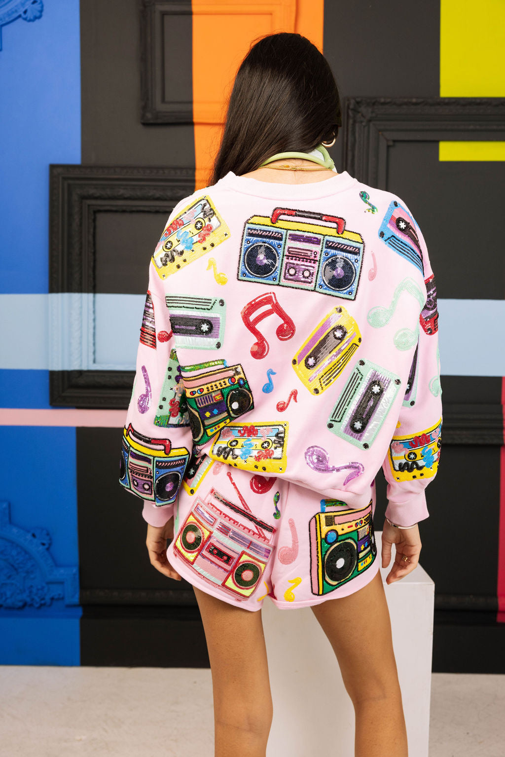 Pink Vintage Cassettes Shorts