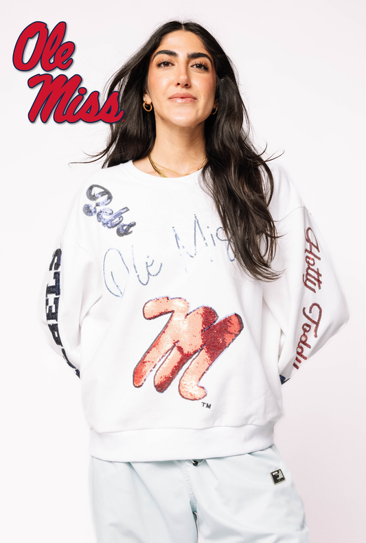 Licensed Ole Miss Big Icons Scattered All Over Sweatshirt