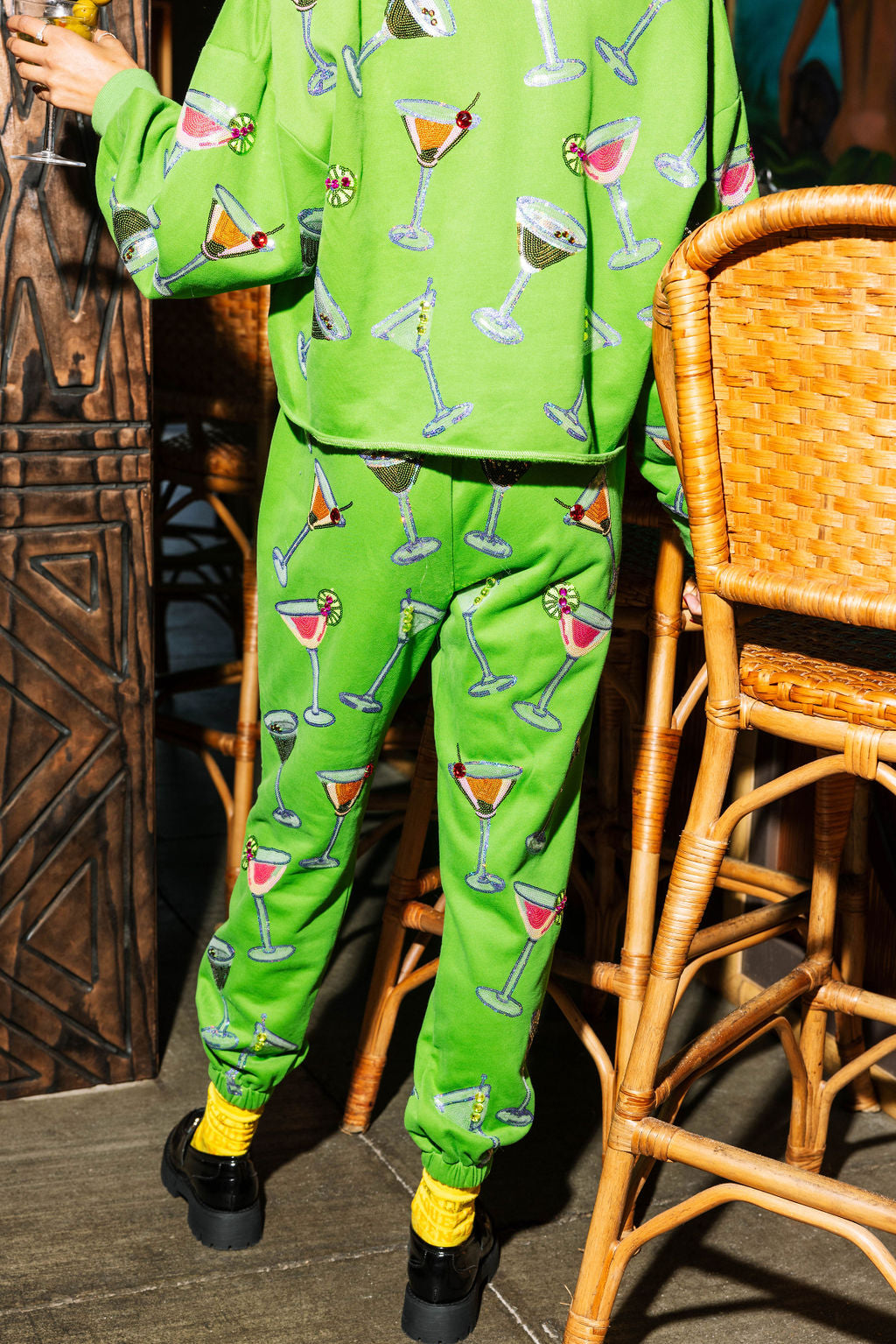 Green Multi Martini Glass Joggers