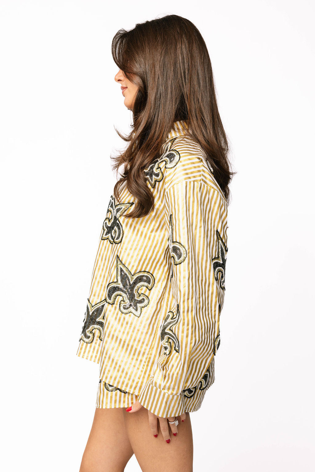 License Saints Fleur De Lis Striped Shorts