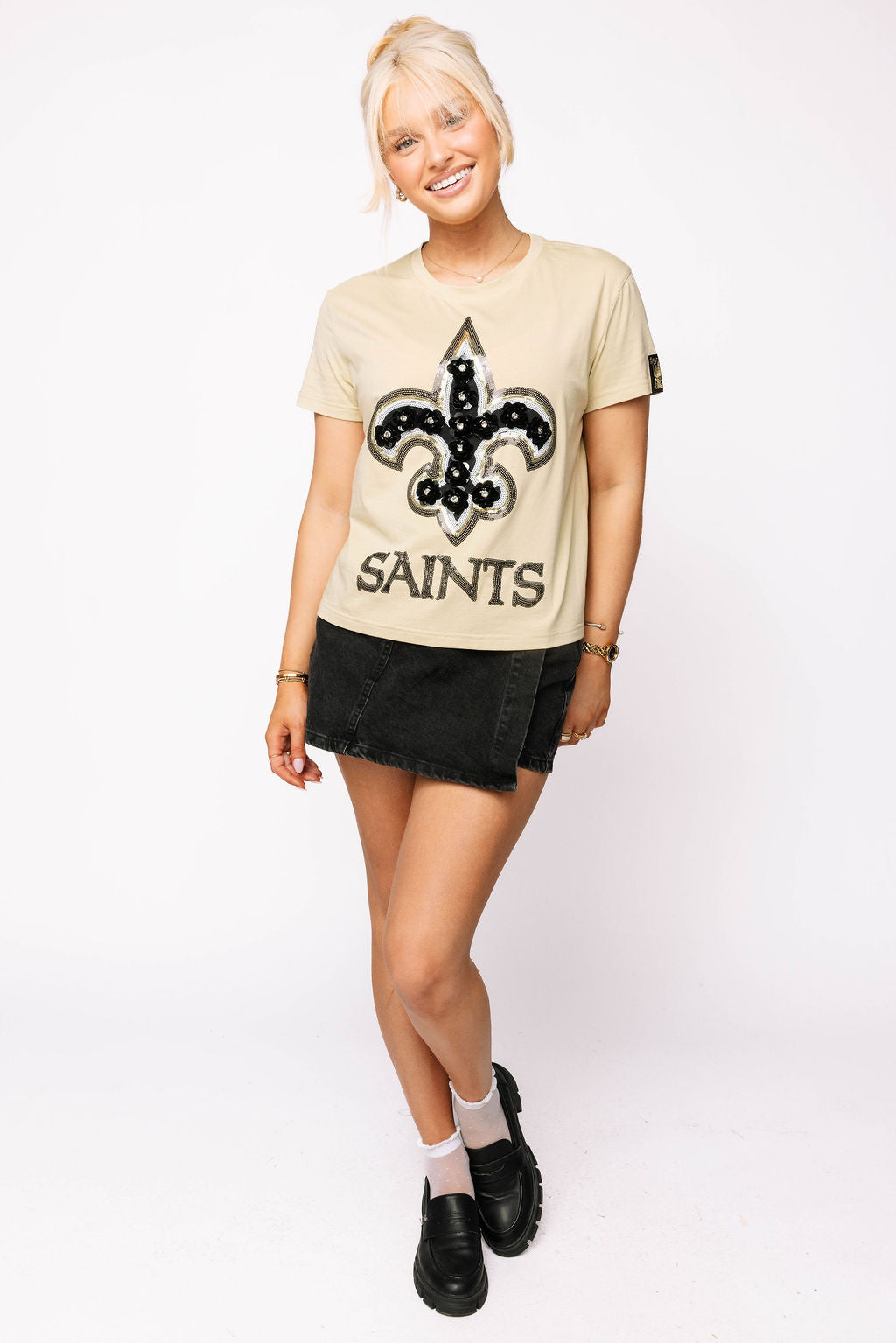 Licened Saints Flower Fleur De Lis Tee