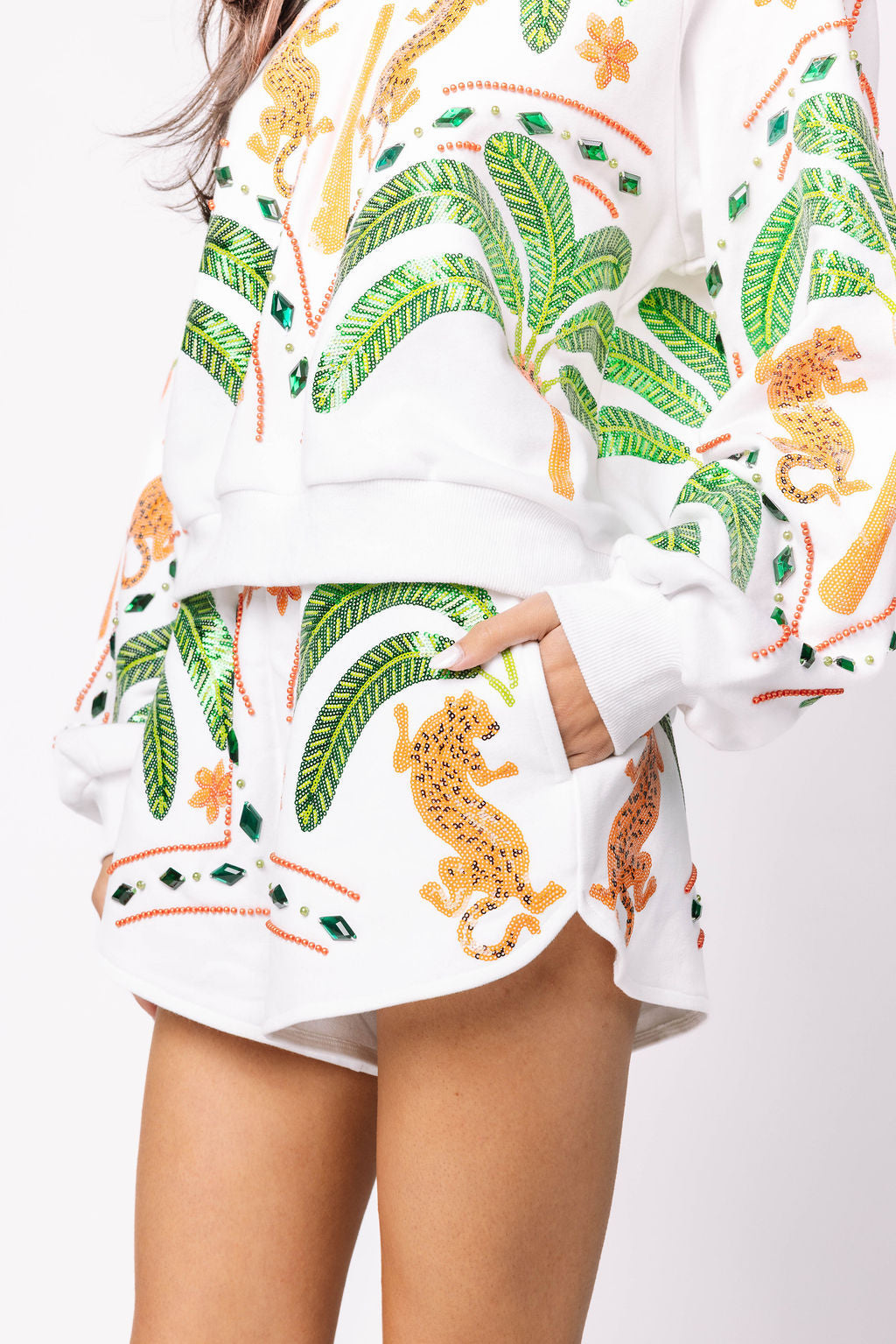 White Palm Tree & Jaguar Short