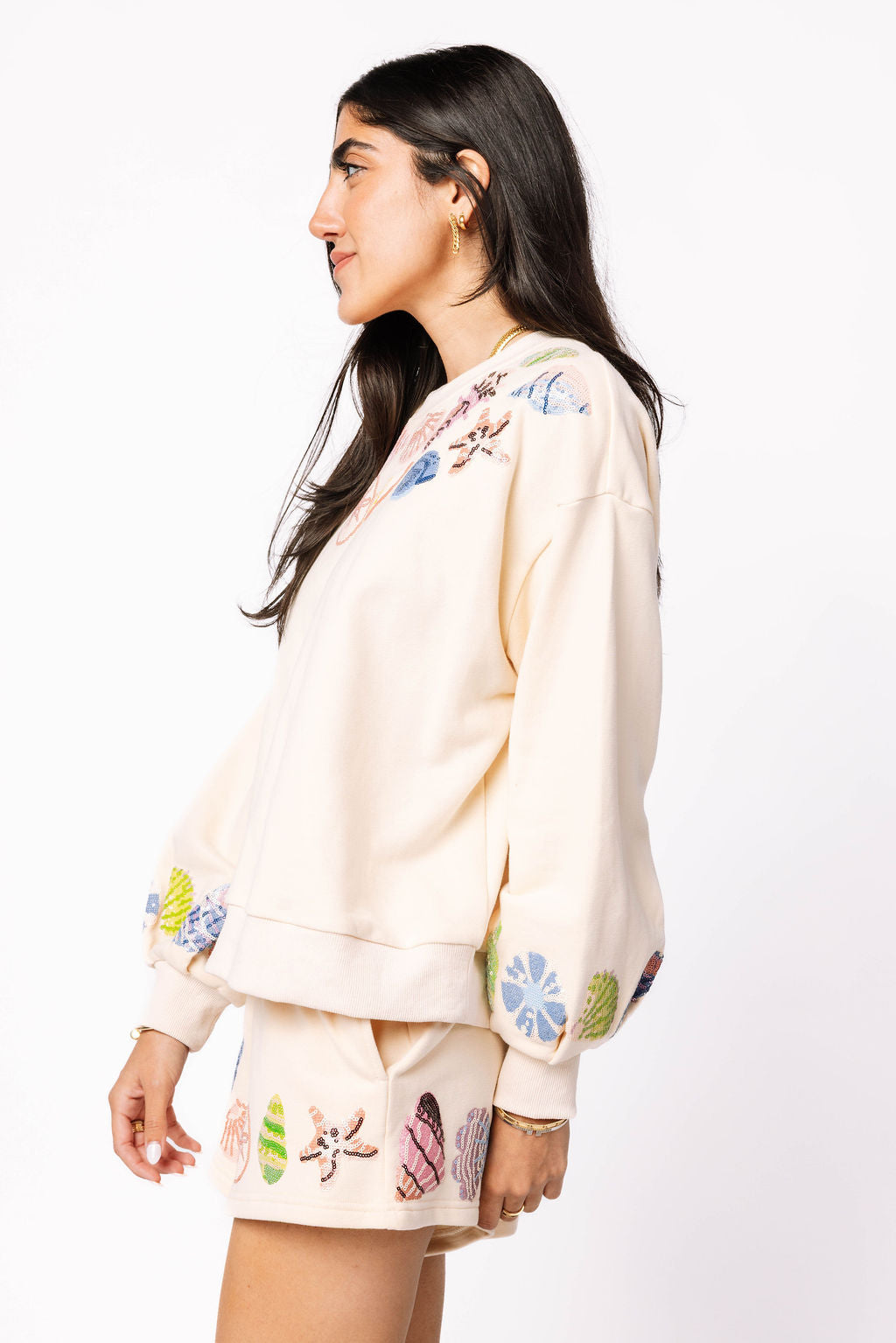 Beige Shell Trim Short