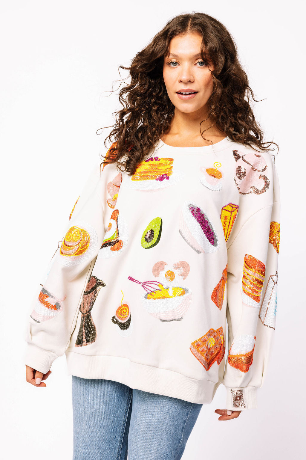 Beige Queen of Breakfast Sweatshirt
