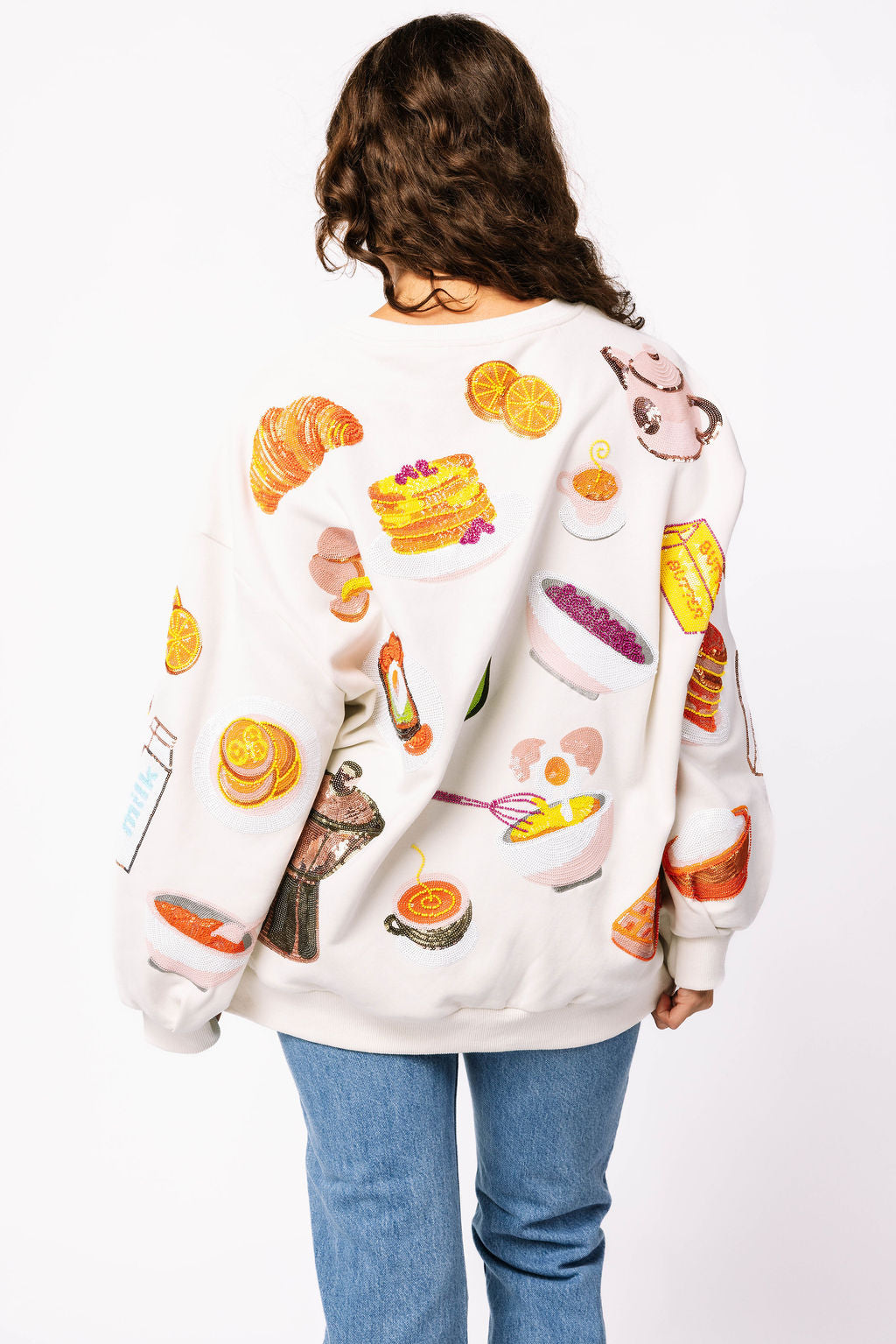 Beige Queen of Breakfast Sweatshirt
