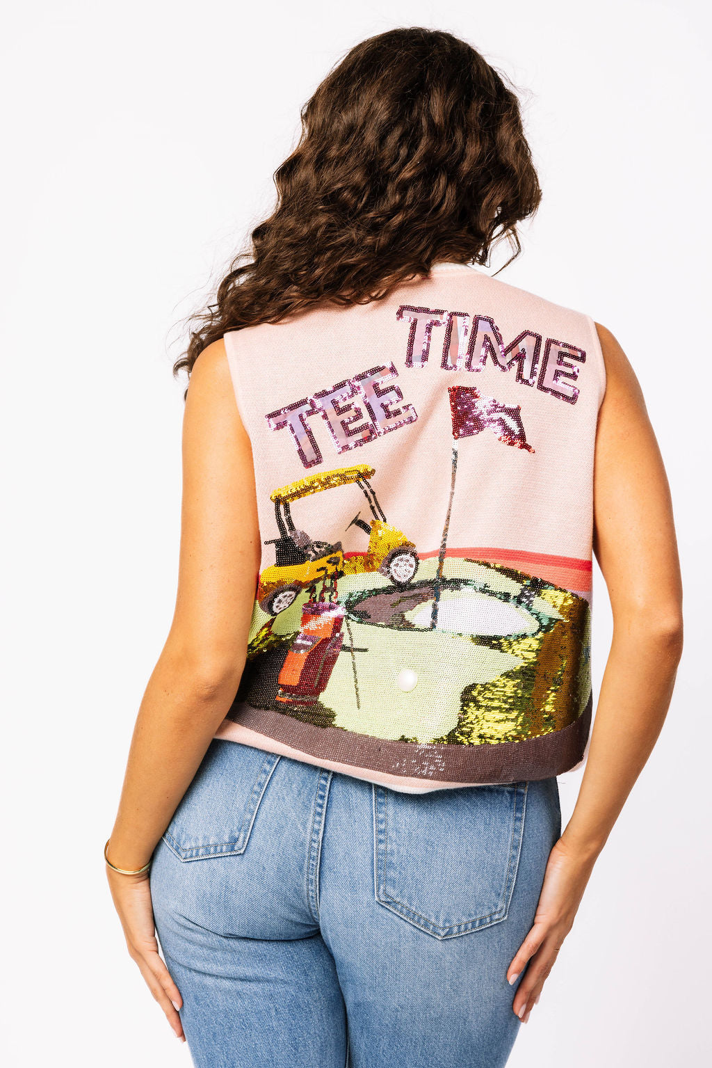 Light Pink Plaid Golf 'Tee Time' Sweater Vest