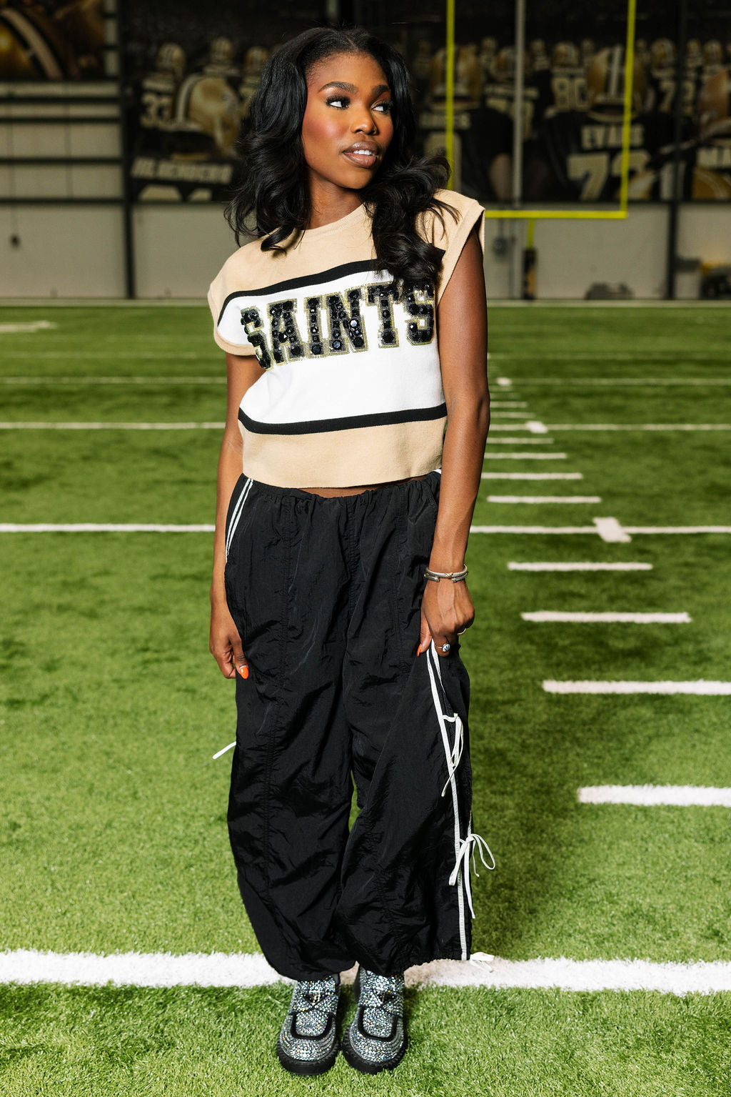 Licensed Colorblock Jewel 'Saints' Sleeveless Tank