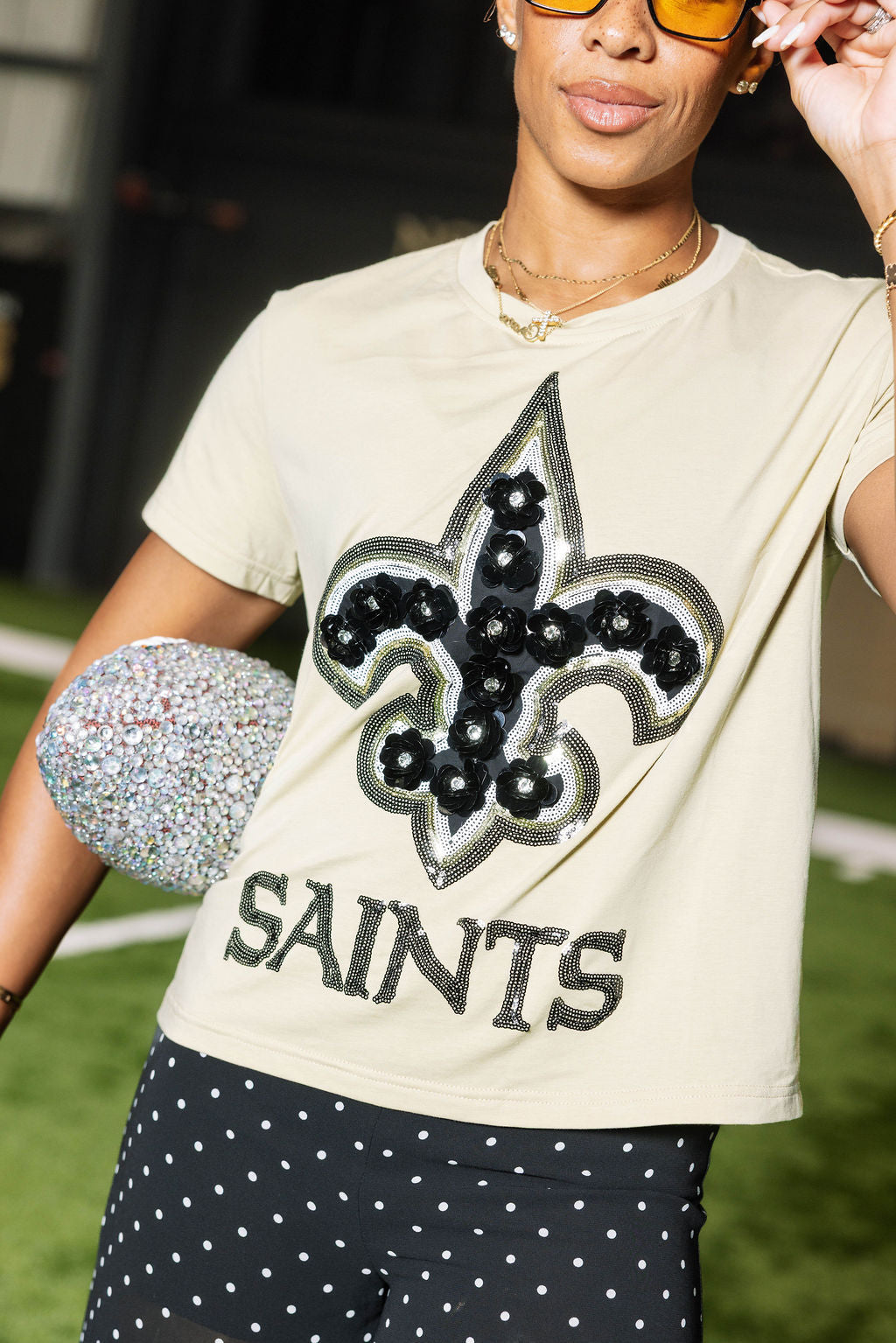 Licened Saints Flower Fleur De Lis Tee