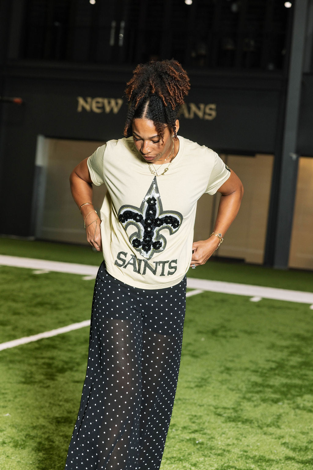 Licened Saints Flower Fleur De Lis Tee