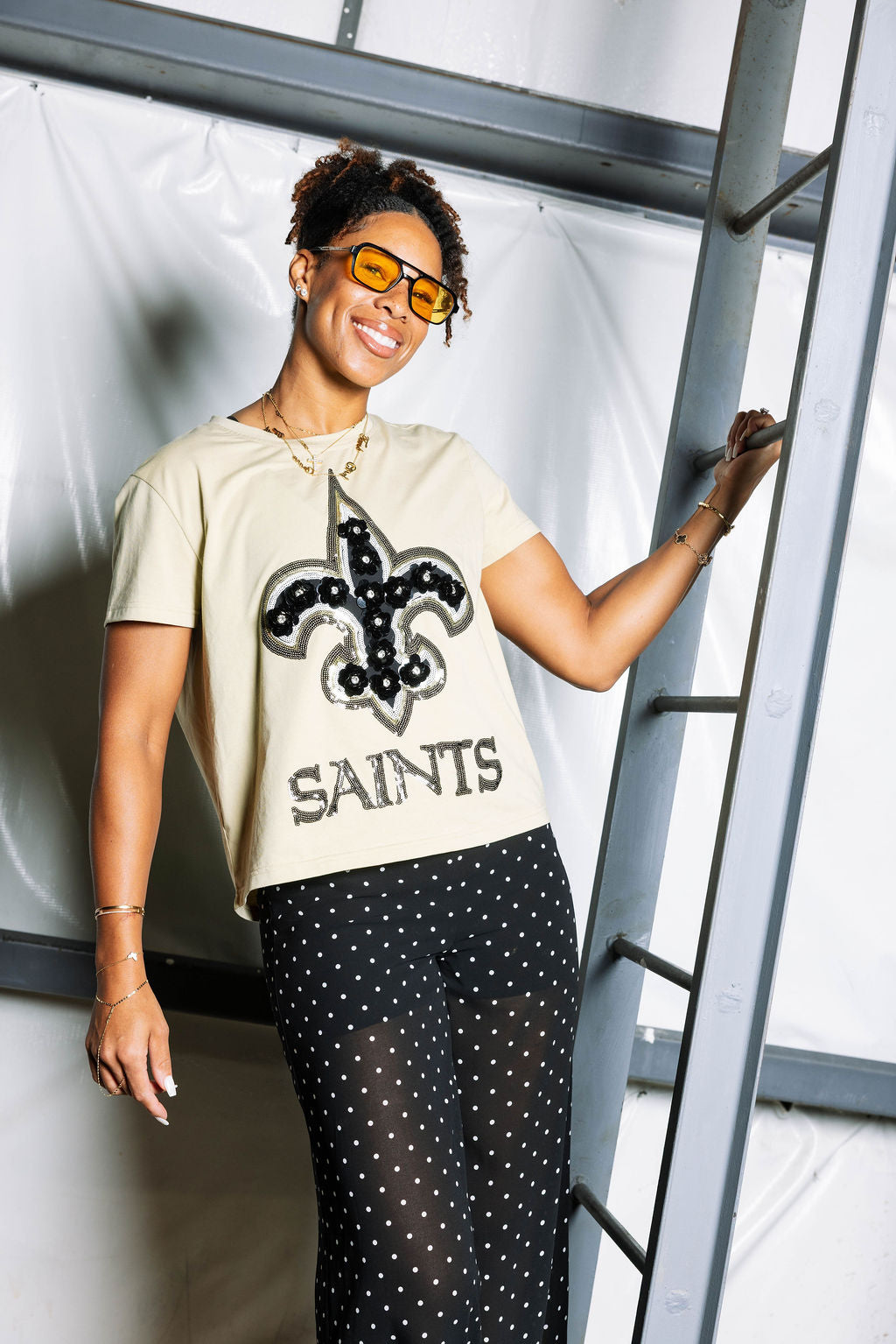 Licened Saints Flower Fleur De Lis Tee