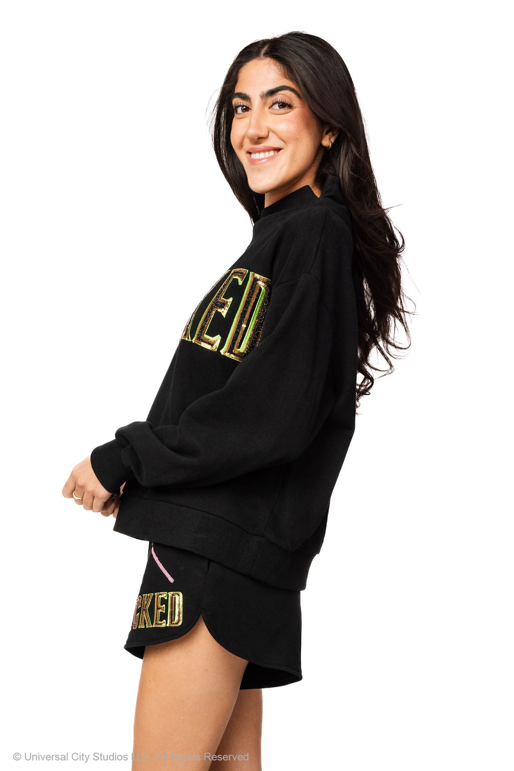 Licensed Black Broom and Wand Short