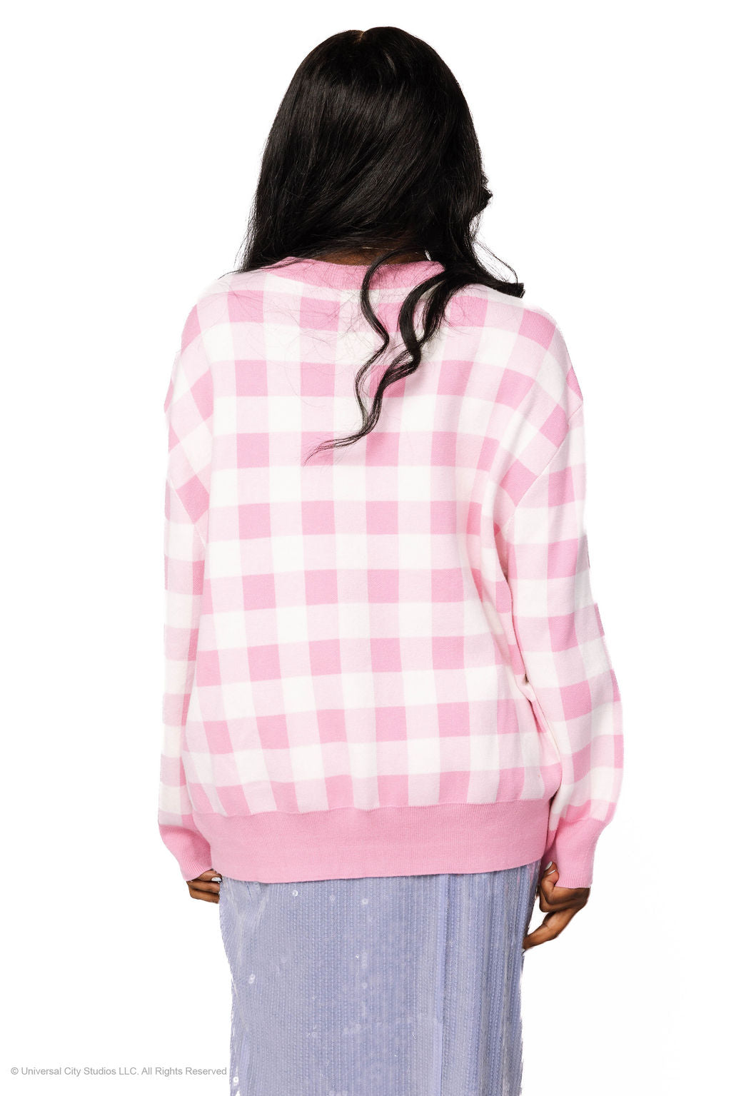 Licensed Pink Gingham Glinda Crown Sweater