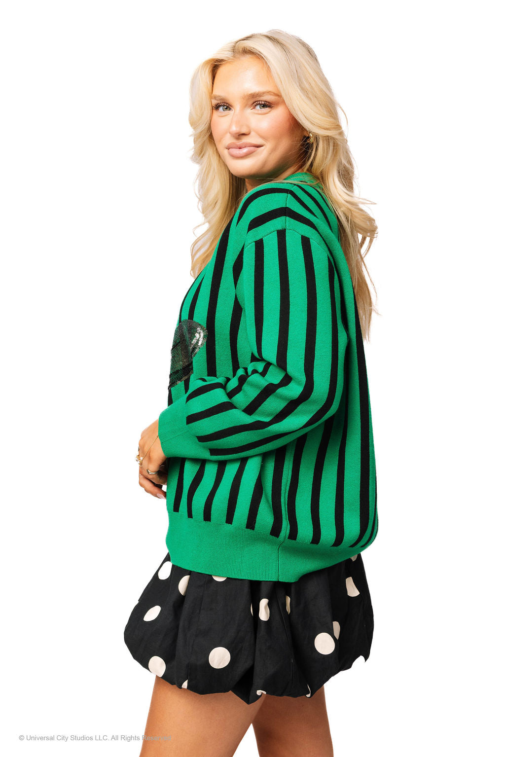 Licensed Green & Black Striped Elphaba Hat Sweater