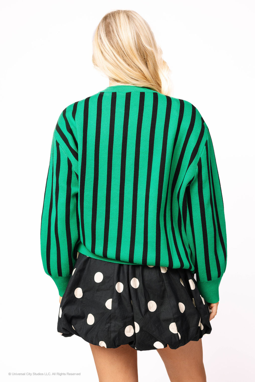 Licensed Green & Black Striped Elphaba Hat Sweater