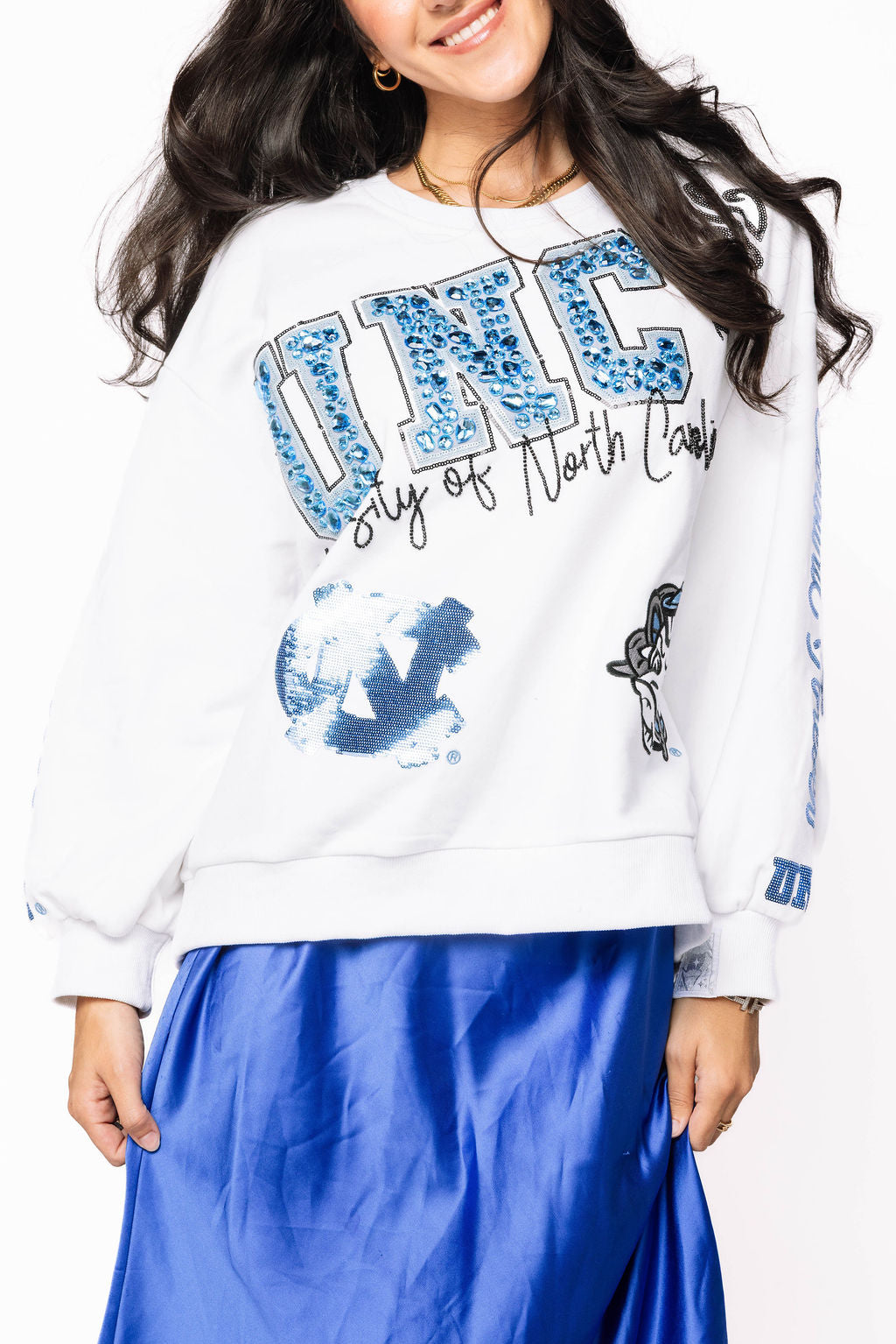 Licensed UNC Big Icons Scattered All Over Sweatshirt