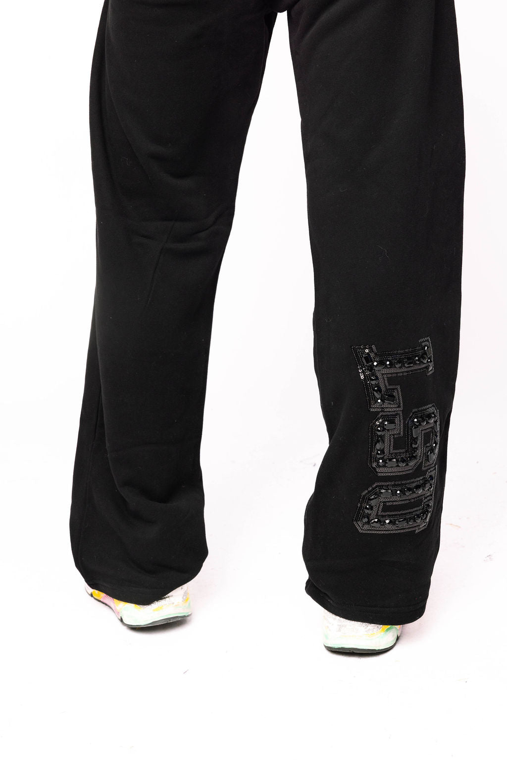 Licensed LSU Black with Black Jewel Letter Sweatpants