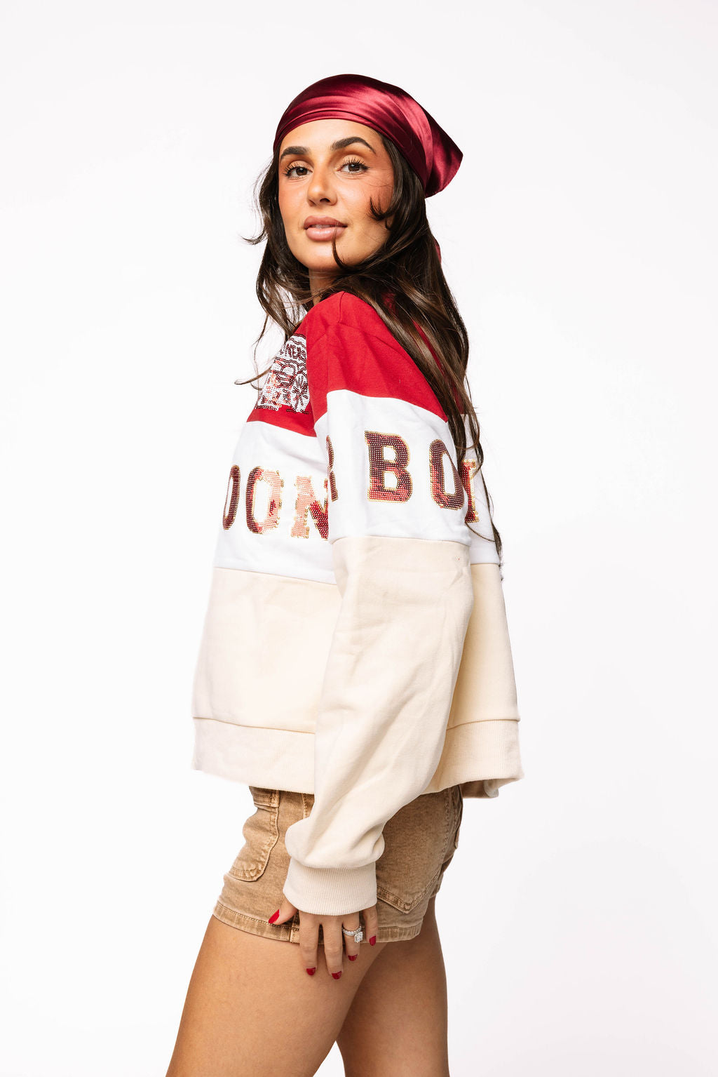 Licensed Oklahoma Quarter Zip Colorblock Sweatshirt