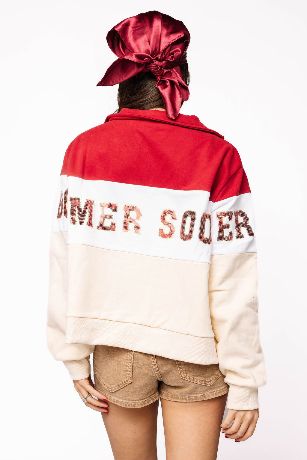 Licensed Oklahoma Quarter Zip Colorblock Sweatshirt