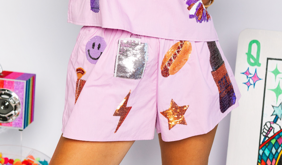 Purple & Orange Icon Shorts