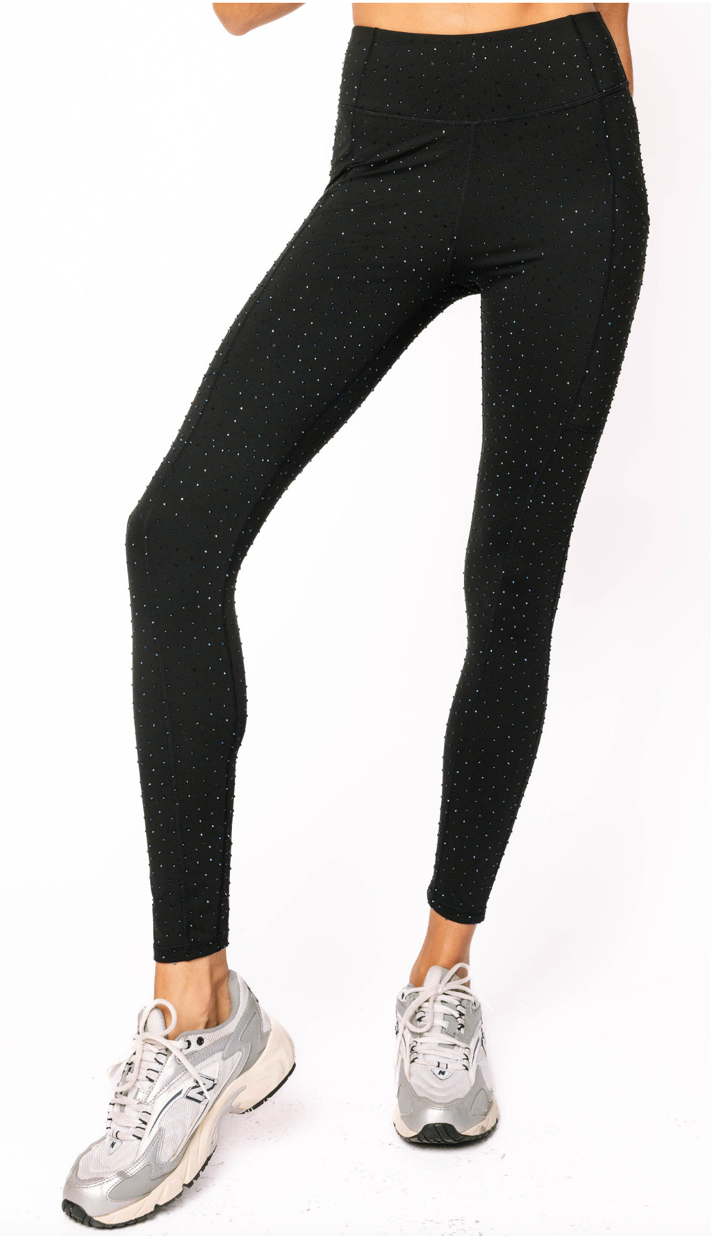 Black Scattered Rhinestone Legging