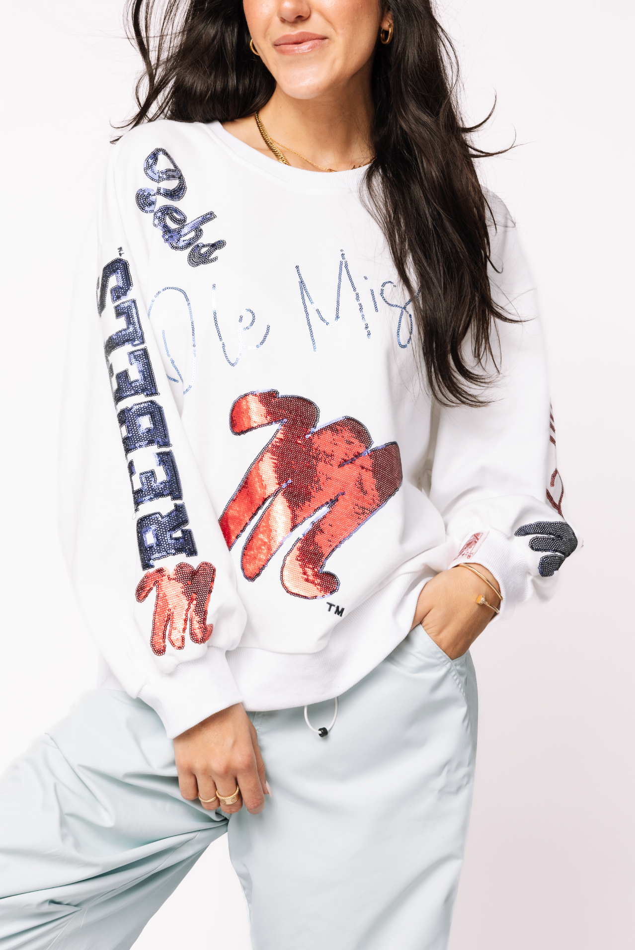 Licensed Ole Miss Big Icons Scattered All Over Sweatshirt