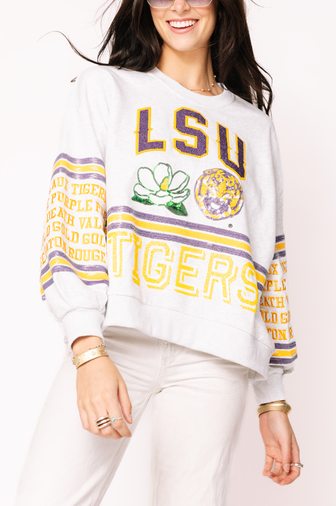 Licensed LSU Flower Mascot Sweatshirt