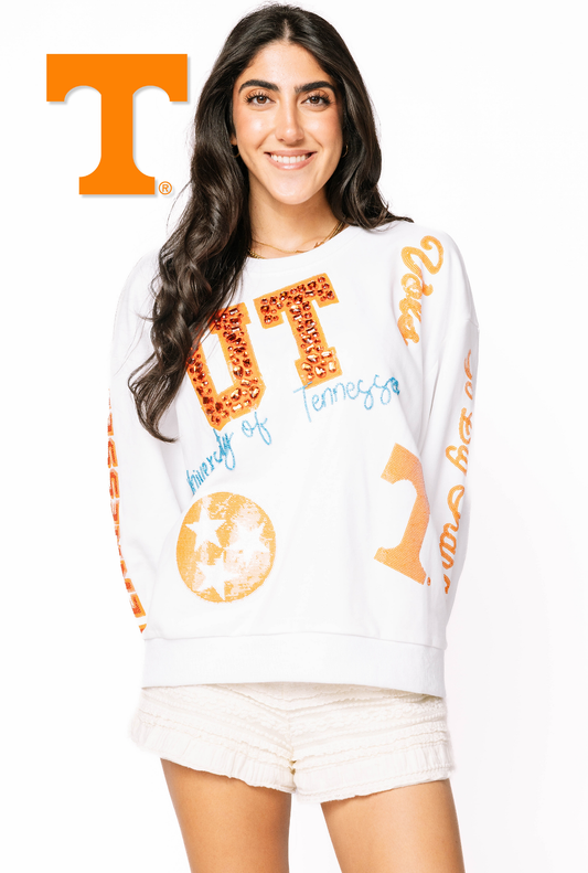 Licensed Tennessee Big Icons Scattered All Over Sweatshirt