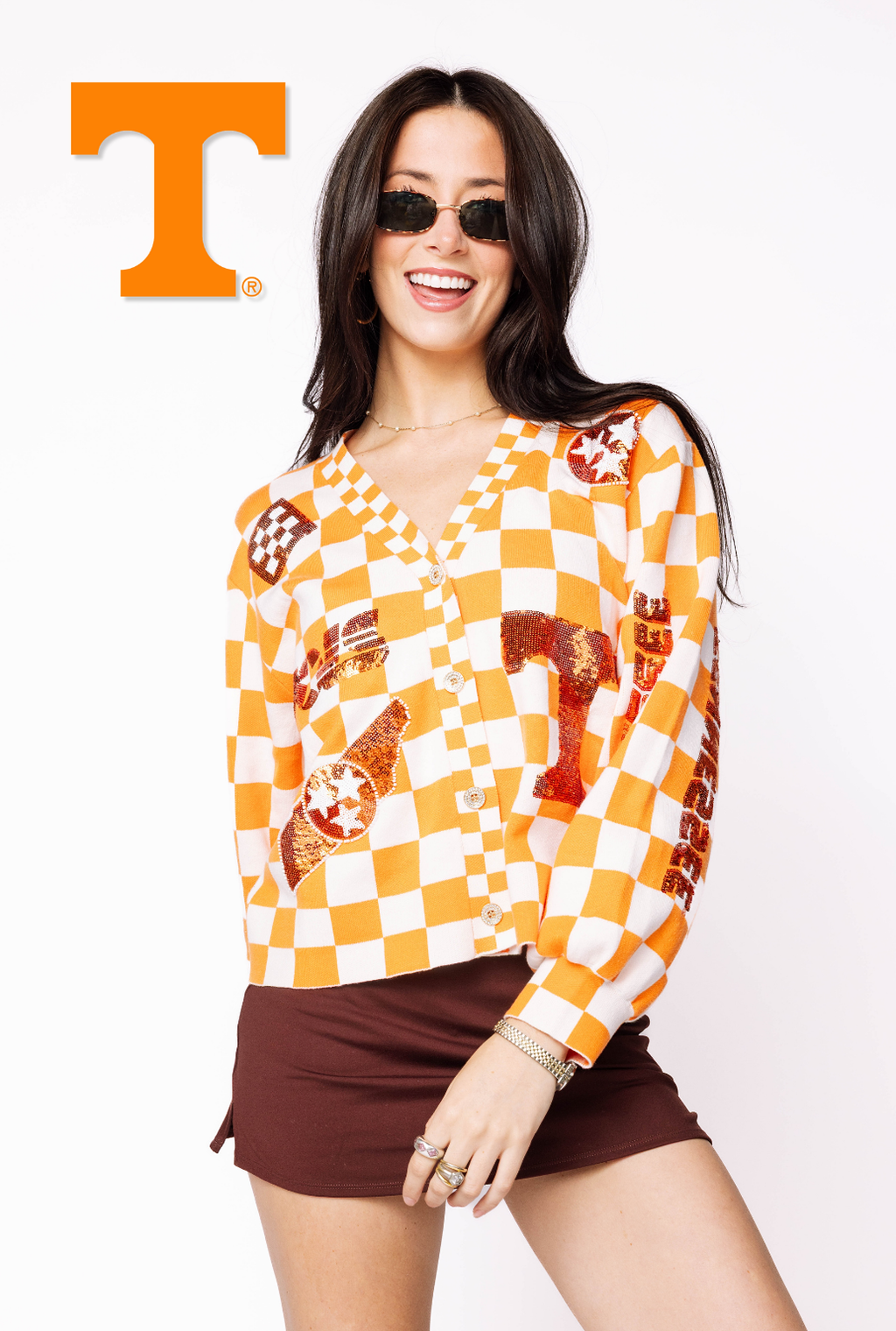 Licensed Tennessee Checkered Team Icons Cardigan