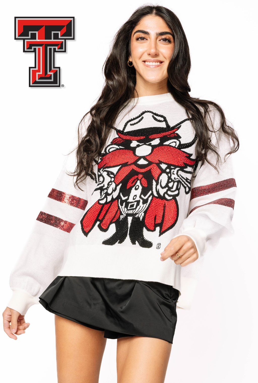 Licensed Texas Tech Oversized Mascot Sweater