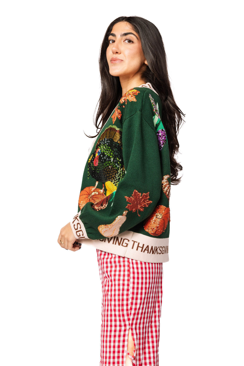 Dark Green 'Thanksgiving' Button Cardigan