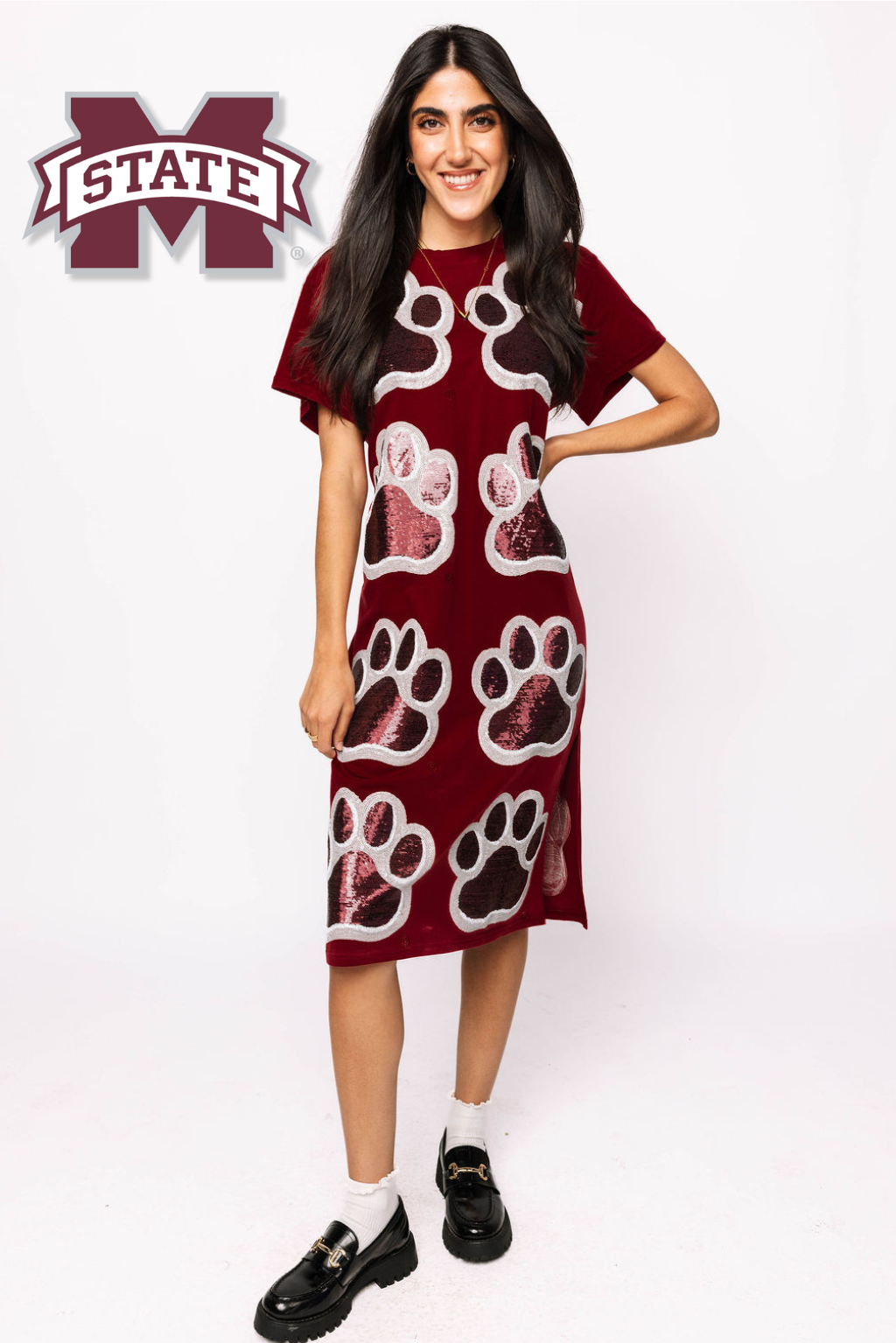 Licensed Miss State Mascot Midi Tee Dress