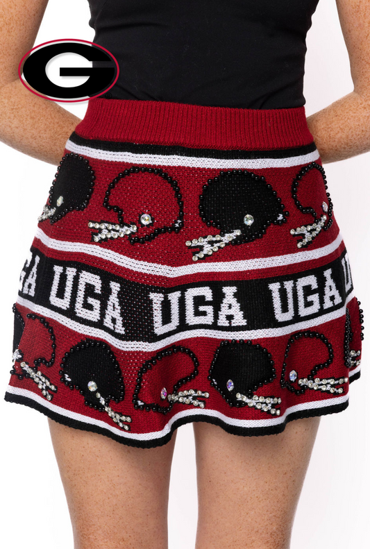 Licensed UGA Vintage Football Helmet Stripe Skirt