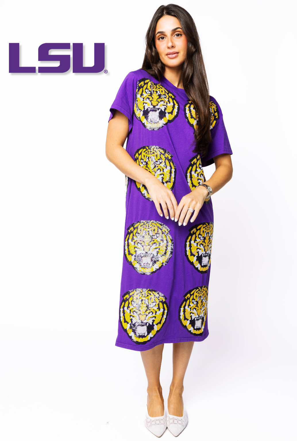 Licensed LSU Mascot Midi Tee Dress