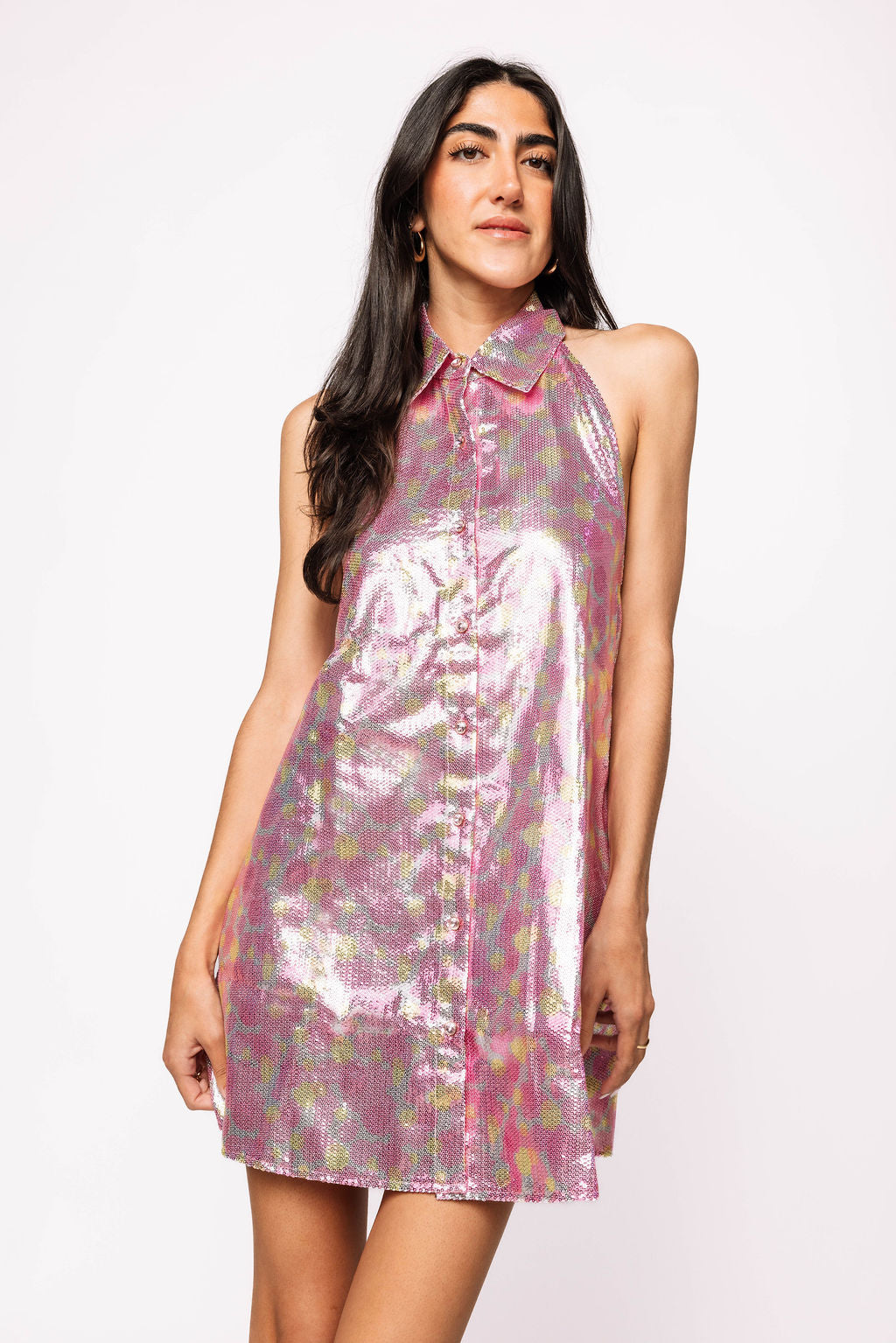 Sequin Halter Dress