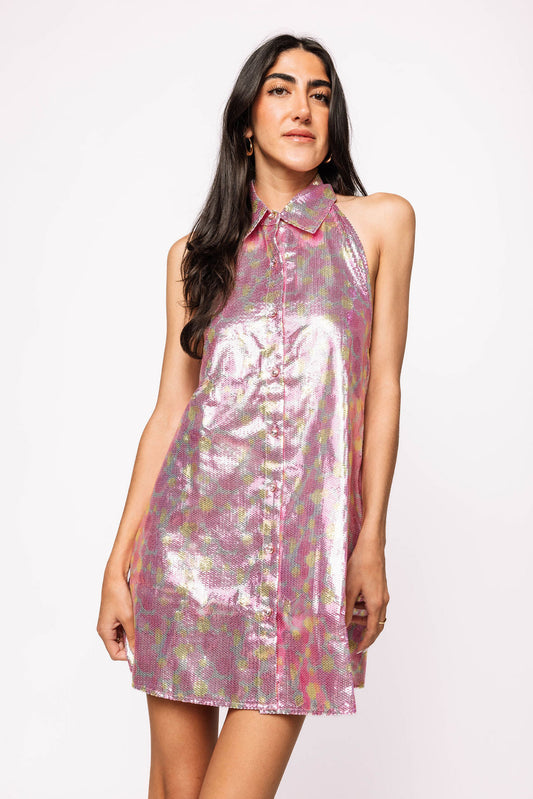 Sequin Halter Dress