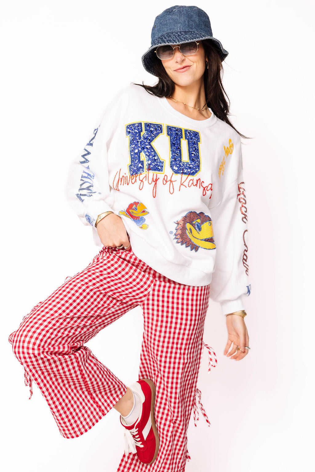 Licensed Kansas Big Icons Scattered All Over Sweatshirt