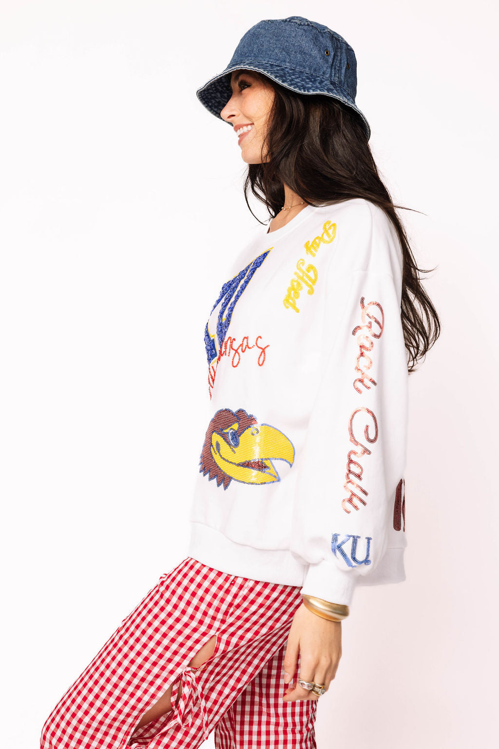 Licensed Kansas Big Icons Scattered All Over Sweatshirt