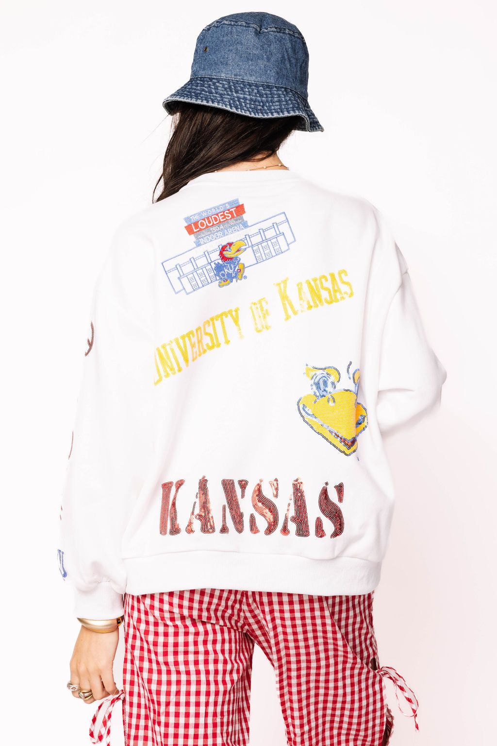Licensed Kansas Big Icons Scattered All Over Sweatshirt