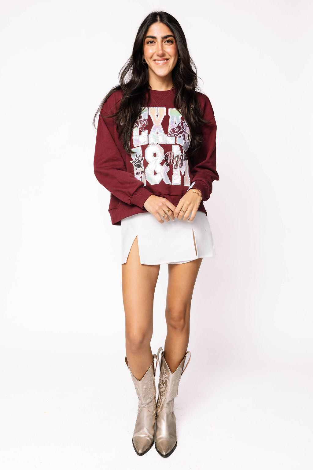 Licensed Texas A&M Metallic Word With Icons Sweatshirt