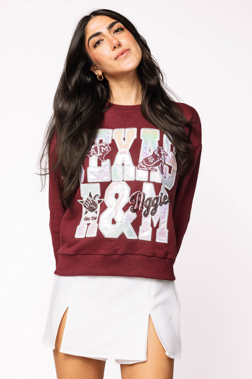 Licensed Texas A&M Metallic Word With Icons Sweatshirt