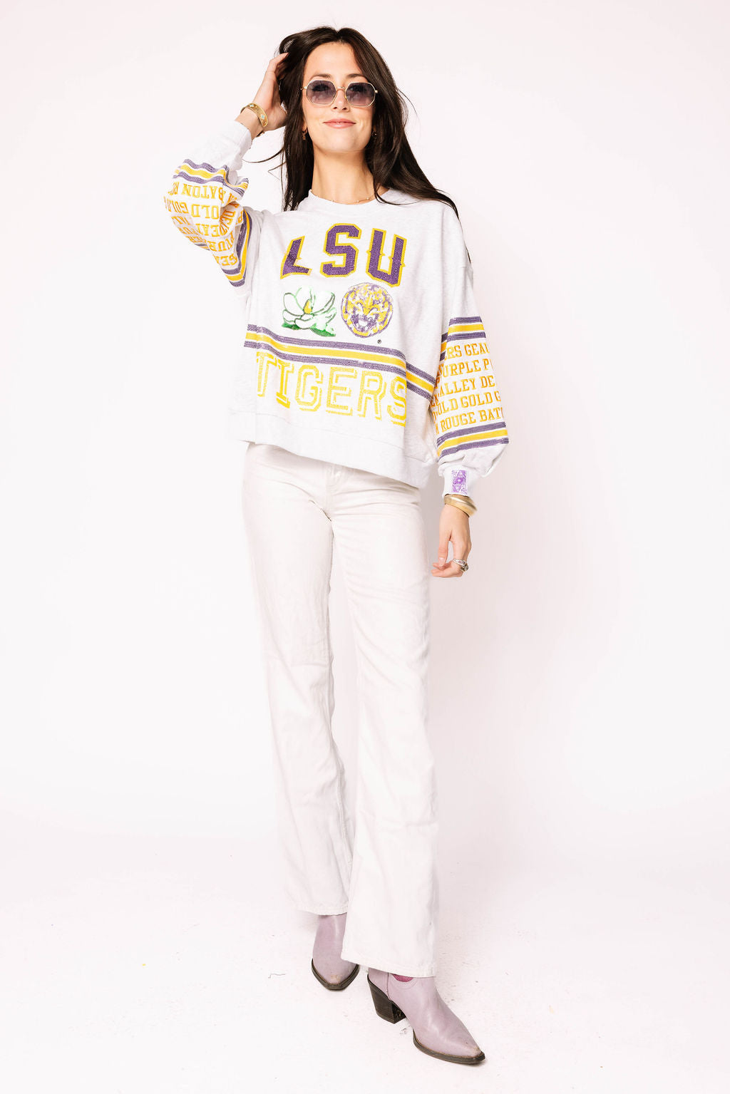 Licensed LSU Flower Mascot Sweatshirt
