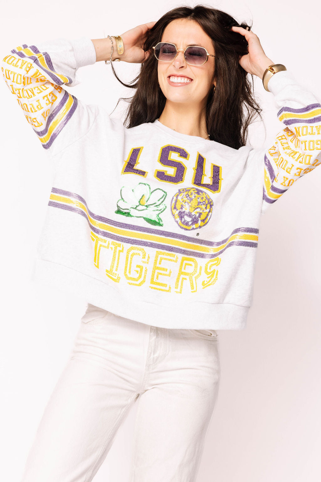 Licensed LSU Flower Mascot Sweatshirt